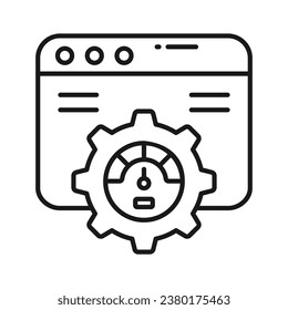 Velocímetro con página web, un icono increíble del rendimiento del sitio web