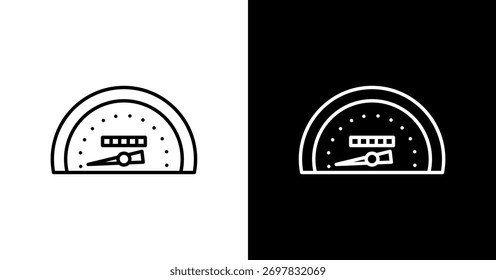 Speedometer White Icon Set Design