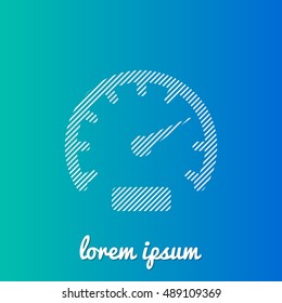 Speedometer White stroke fill with blue & green gradient background Icon / Logo Design