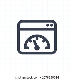 Speedometer In Window - Contour Icons. A professional, pixel-aligned icon.