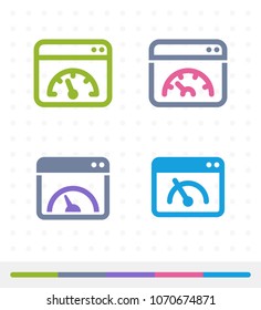 Speedometer In Window - Zap & Tap Icons. A professional, pixel-aligned icon.