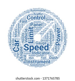 speedometer word cloud. tag cloud about speedometer