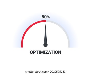 Speedometers Chart Slide Template. Indicator meter of percent. Vector illustration