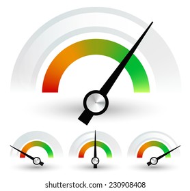 Speedometers or general indicators with needles. set at 4 stages