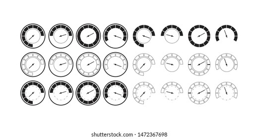 Speedometers icons set. Energy meter icon, Vector illustration