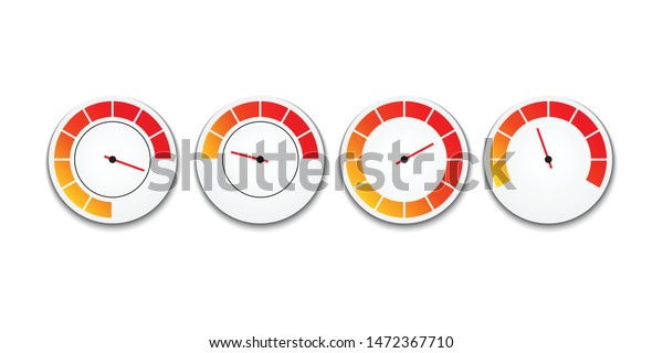 Speedometers icons set. Energy meter icon,\
Vector\
illustration