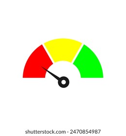 Iconos del velocímetro, Icono del tacómetro aislado. Signo de indicador de rendimiento. Velocidad del coche. Señal de velocidad de Internet rápida.