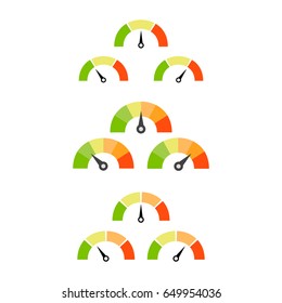 Speedometers set. Credit score. Infocraphic