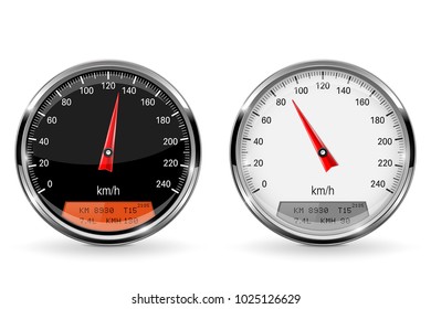 Speedometers. Vector 3d illustration isolated on white background