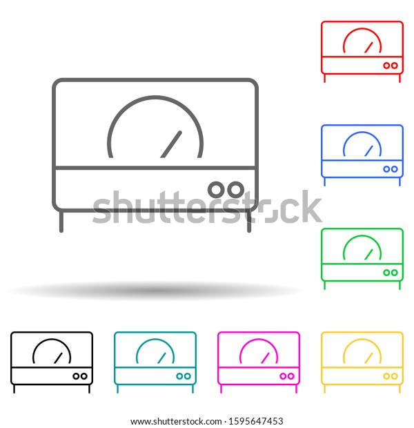 speedometr multi color style icon. Simple\
thin line, outline vector of Scientifics study icons for ui and ux,\
website or mobile\
application