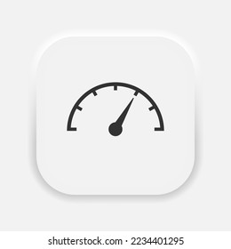 Speedometr, odometer or barometer icon. Auto service symbol in neumorphism style. Vector EPS 10