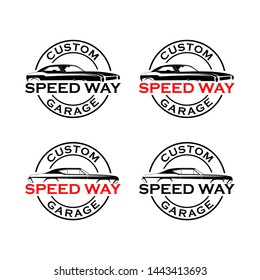 Speedway custom garage logo vector