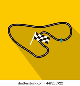 Speedway icon in flat style on a yellow background