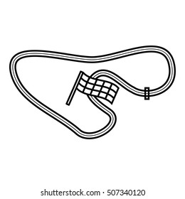 Speedway icon. Outline illustration of speedway vector icon for web