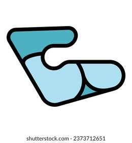 Vector de contorno de icono de pista de avance. Circuito de carreras. Plano de color superior de Miami