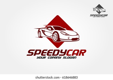 Speedy Car Vector Logo Template. This is a modern, clean and elegant sport car logo.The logo illustration looks great.