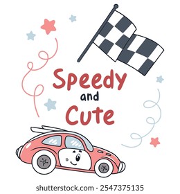 Speedy and Cute Car Vector Design