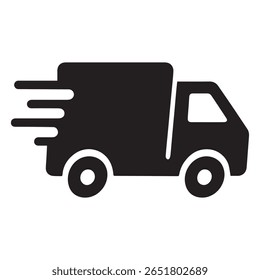 Speedy Delivery Express A Symbol of Fast Shipping and Logistics Depicting a Truck with Motion Lines Indicating Rapid Transportation.