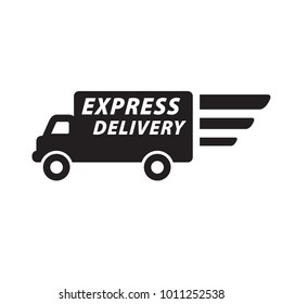 Speedy Express Delivery Wagon Sign Icon Stock Vector (Royalty Free ...