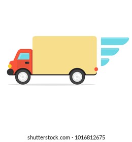 Speedy Express Delivery wagon sign, icon, label. Vector illustration