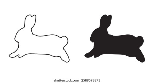 Speedy Rabbit Silhouette - Modern and Sharp Rabbit Outline
