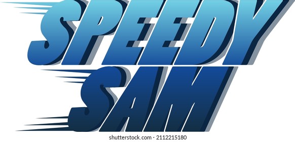 Textdesign-Illustration des Speedy Sam-Logos