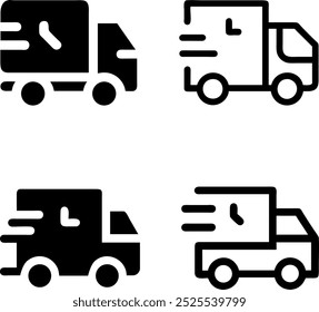 Speedy Shipping Delivery Truck Icon Vector Design for Fast Logistics