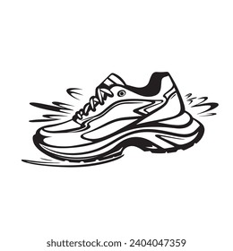 Speedy Sneaker logo vector illustration. Speedy Sneaker vector Icon and Sign.