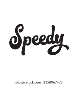 speedy text on white background.
