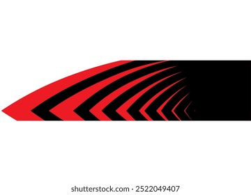 Elemento de diseño de Vector rápido. Patrón de rayas deportivo. Fondo de Vector rojo y negro. Tira de carreras para un coche deportivo, barco, motocicleta, ropa deportiva, juguete. Vector de fondo.