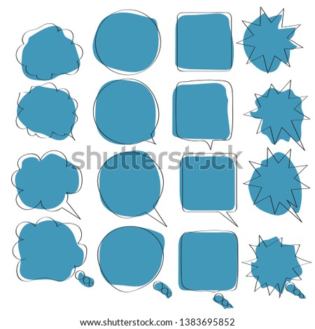 Speeh bubble doodle set with accentuation