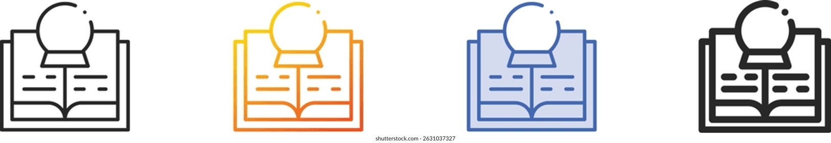 speelbook icon.Thin Linear, Gradient, Blue Stroke and bold Style Design Isolated On White Background