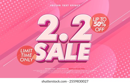 Speial offer 2.2 sales banner with editable text abstract design vector template