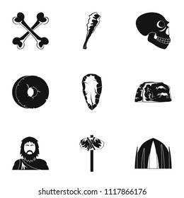 Speleological icons set. Simple set of 9 speleological vector icons for web isolated on white background