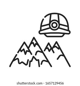 Speleology black line icon on white background. Extreme. Pictogram for web page, mobile app, promo. UI UX GUI design element. Editable stroke