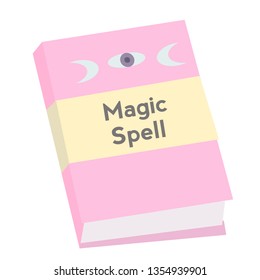 Spell book flat illustration on white