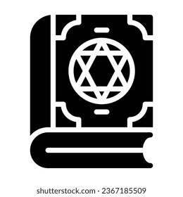 Spell book glyph icon. Perfect for graphic design, mobile, UI, and web masterpieces