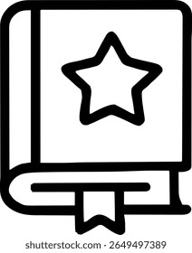 Ícone do livro ortográfico ilustração contorno traçado linha preta minimalista	