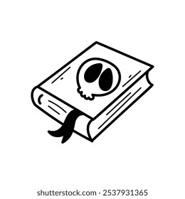 Icono � libro de hechizos de bruja islote fondo blanco Vector ilustración de stock