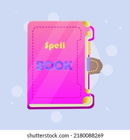 Spell Book Icon Pink Fantasy Color Cute Colorful Cartoon For GUI Or Business , Education , E-commerce , Vector Design