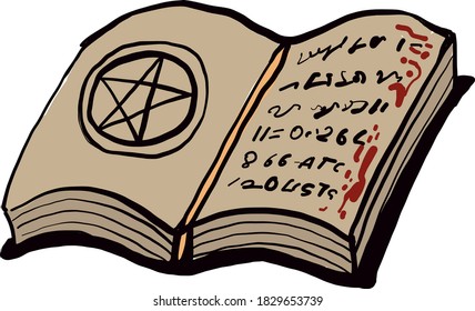 Spell book, illustration, vector on white background