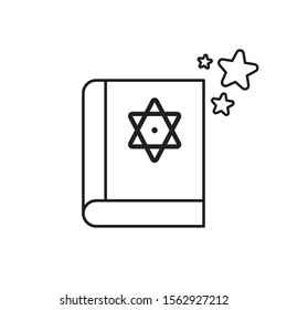 spell book imagination mystery magic line style icon illustration