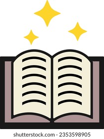 spell book magic manual open Outline