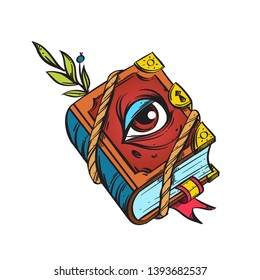 Spell Book On A White Background. Cartoon Style.