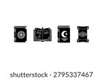 spell book silhouettes collection vector set
