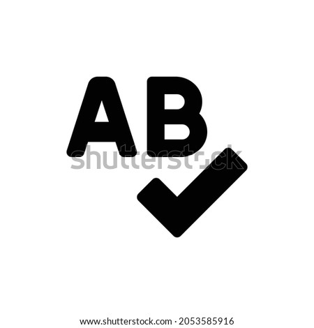 spell check Icon. Flat style design isolated on white background. Vector illustration