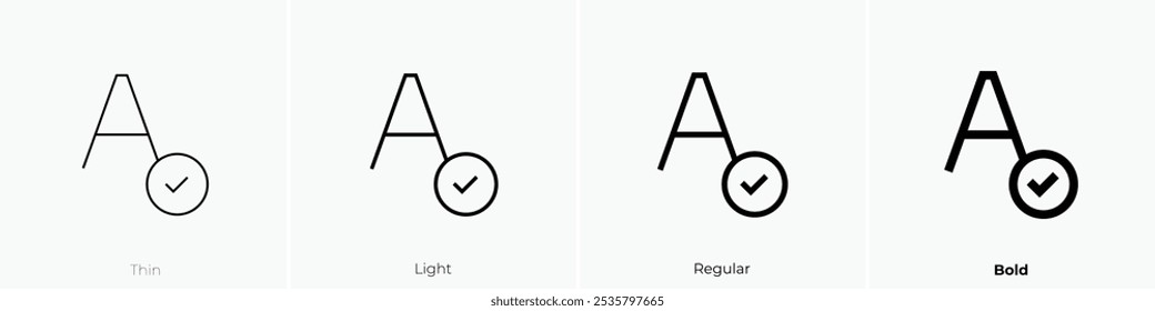 Rechtschreibprüfung. Dünnes, helles Design im regulären und kühlen Stil, einzeln auf weißem Hintergrund