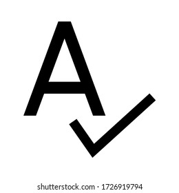 Spell Check icon vector illustration flat style isolated on white background.