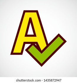 Spell Check. Simple Vector Color Icon 