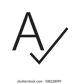 Spell, check, spellcheck icon vector image. Can also be used for material design. Suitable for web apps, mobile apps and print media.